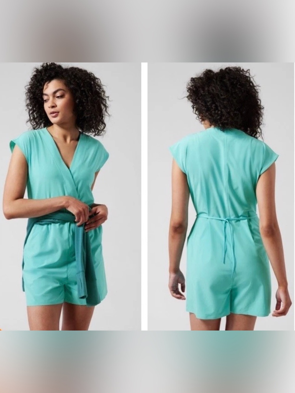 Athleta Aqua V-Neck Sleeveless Marlow Romper Sz.M